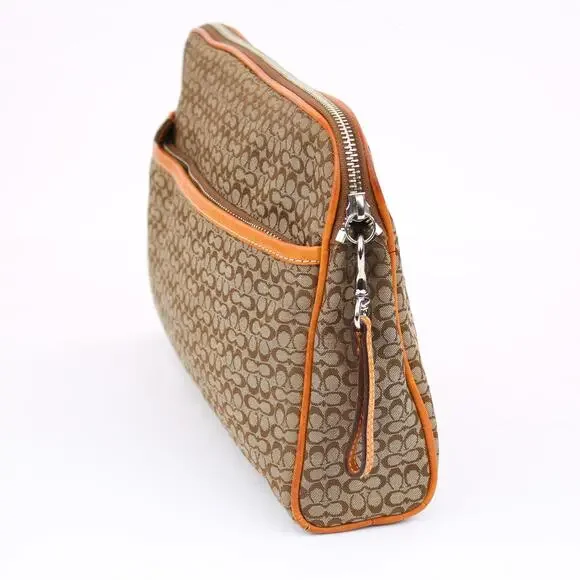 Coach Signature Brown Pouch Bag - Picture 3 of 7